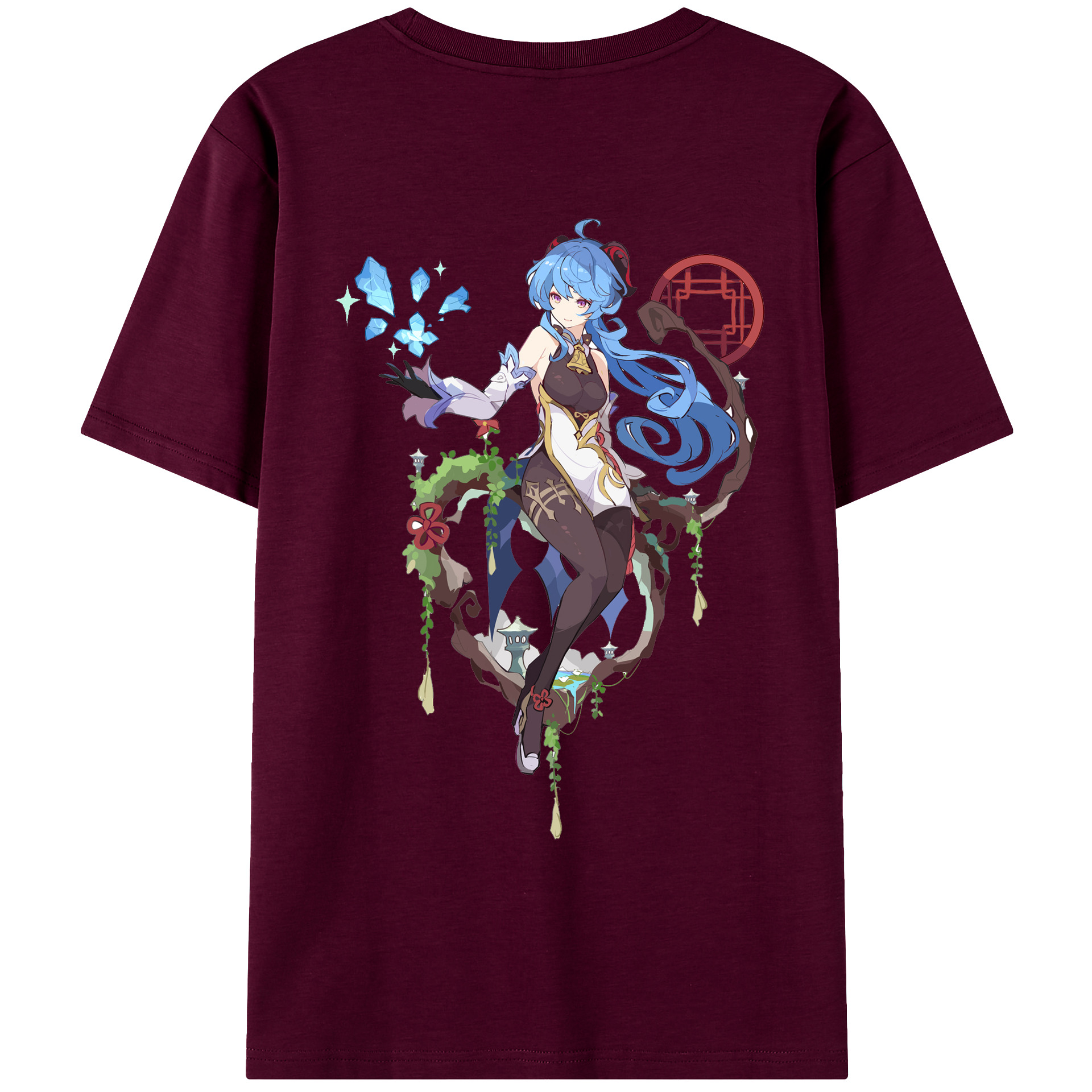 げんし神 甘雨 かんう genshin Ganyu レディース半袖Tシャツ(バックプリント)